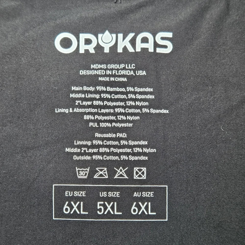 ORYKAS Maximum Absorbency Boxer Briefs Mens 5XL Set Of 4 Underwear Incontinence